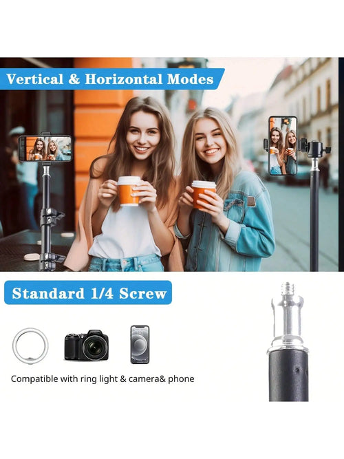 Trépied Pliable 160cm avec Support Téléphone 
-Photos & Vidéo Pro