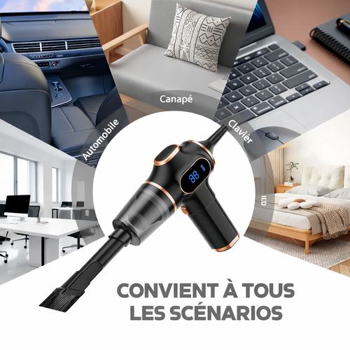 Mini aspirateur sans fil haute puissance.
Nettoyage rapide pour voiture, bureau, maison.